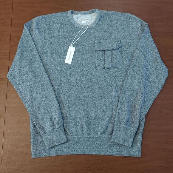 Outerknown Crewneck Pocket Sweatshirt Organic Cotton Blue Men's Size M - Picture 1 of 5